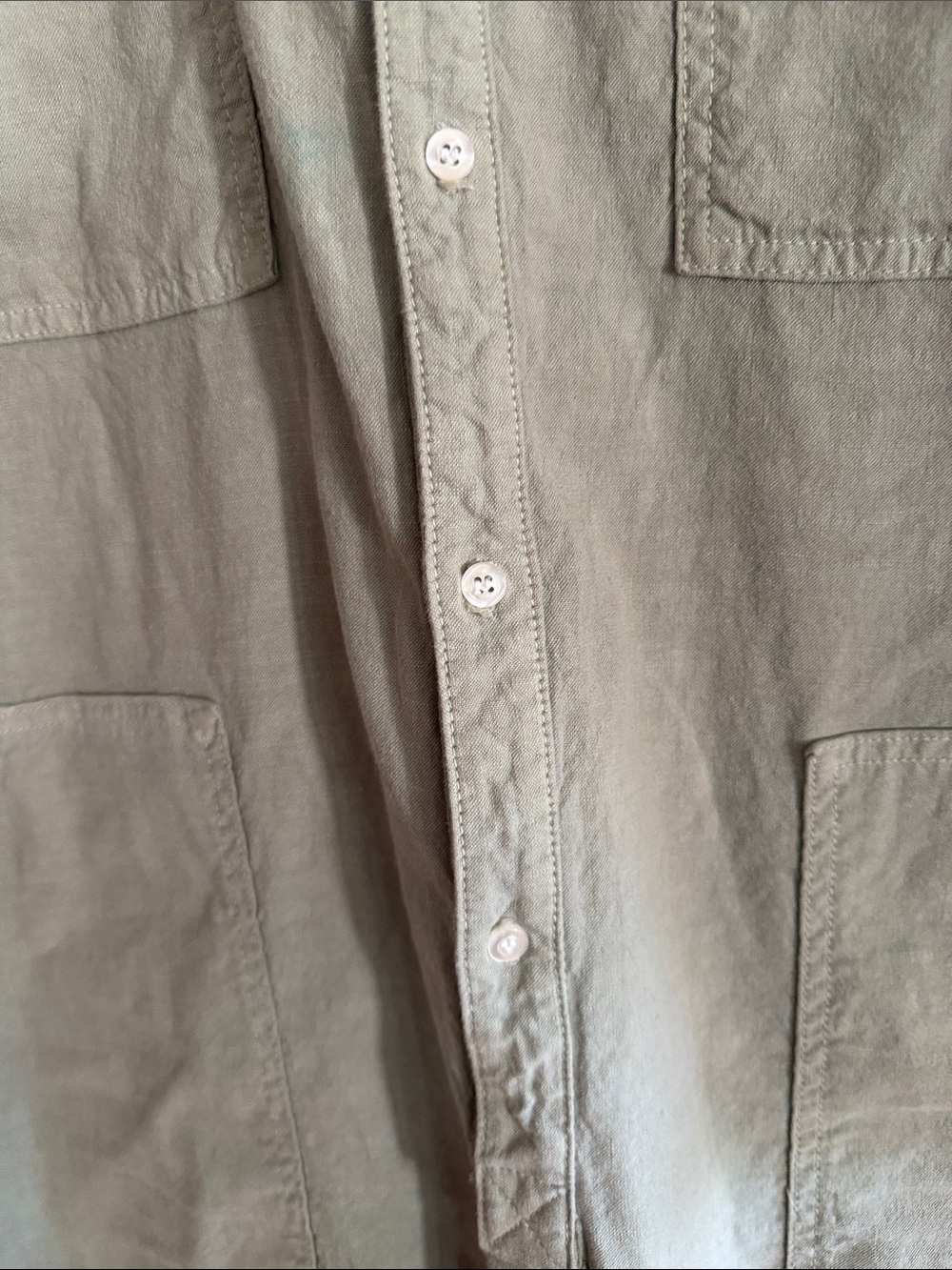 Frank & Eileen sage green Northern Ireland linen jumpsuit. Size Medium. - Picture 3 of 12